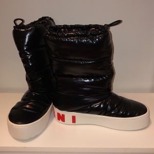 MARNI NYLON SNOW BOOTS BLACK womens 37
